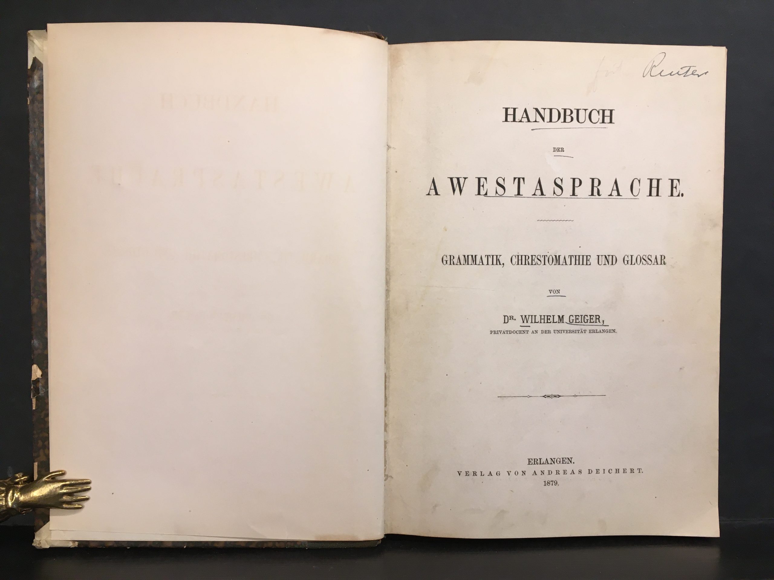 Geiger, Wilhelm: Handbuch der Awestasprache. Grammatik, Chrestomathie und Glossar - Image 2