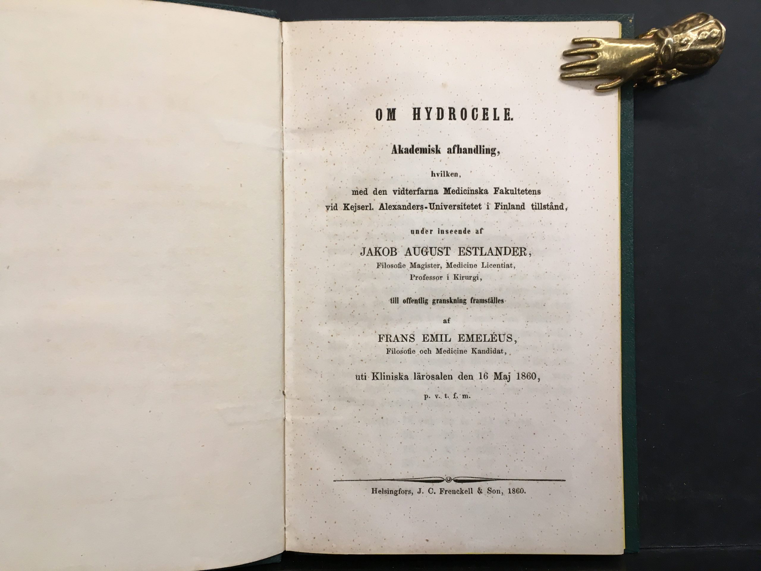 Emeléus, Frans Emil: Om hydrocele - Image 2