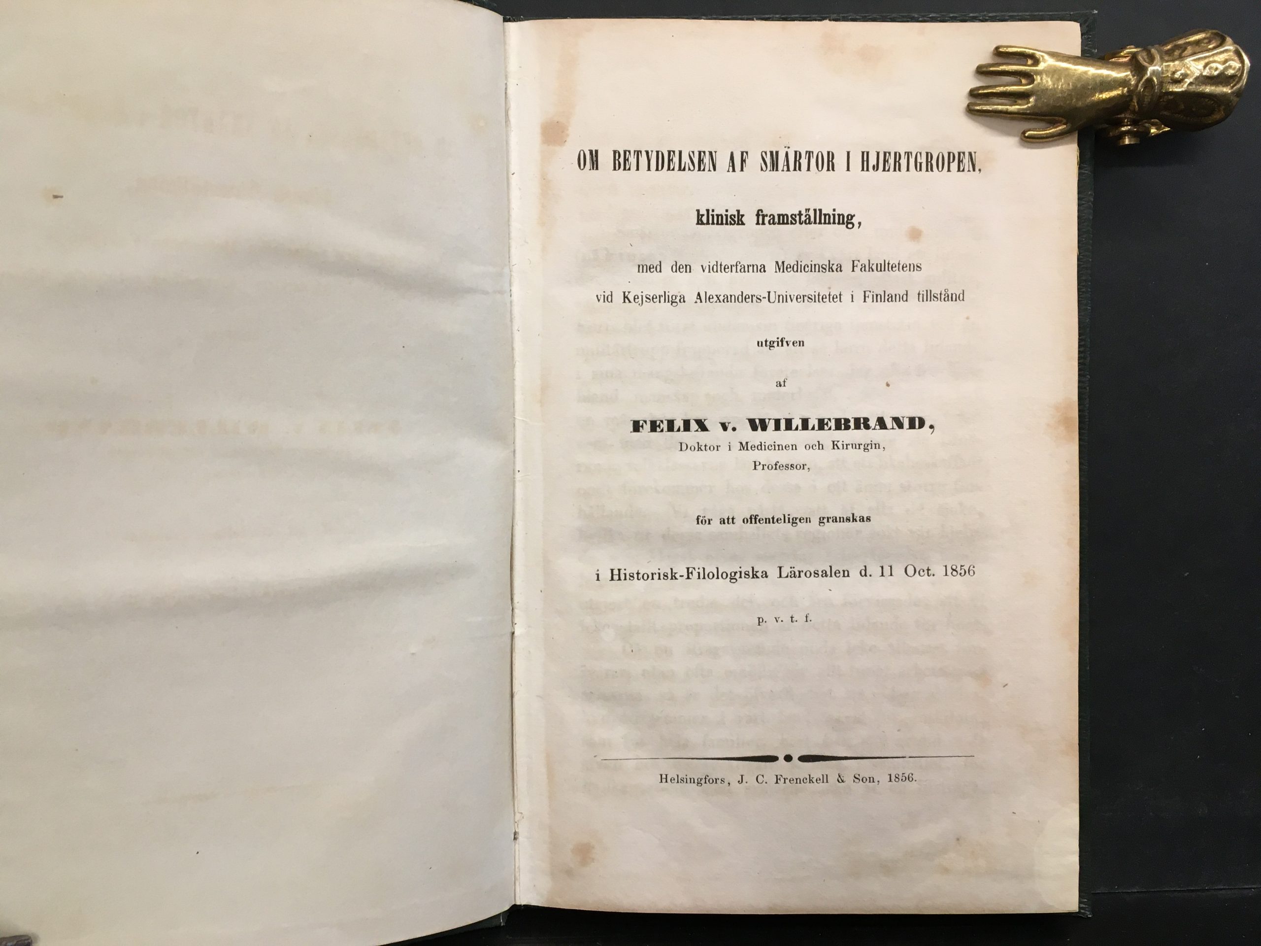 Willebrand, Felix von: Om betydelse af smärtor i hjertgropen - Image 2