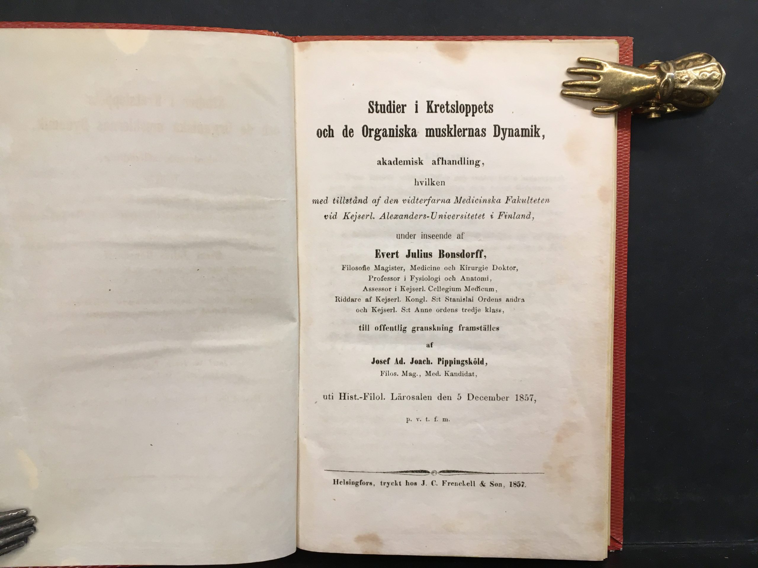 Pippingsköld, Josef Ad. Joach: Studier i Kretsloppets och de Organiska musklernas Dynamik - Image 2