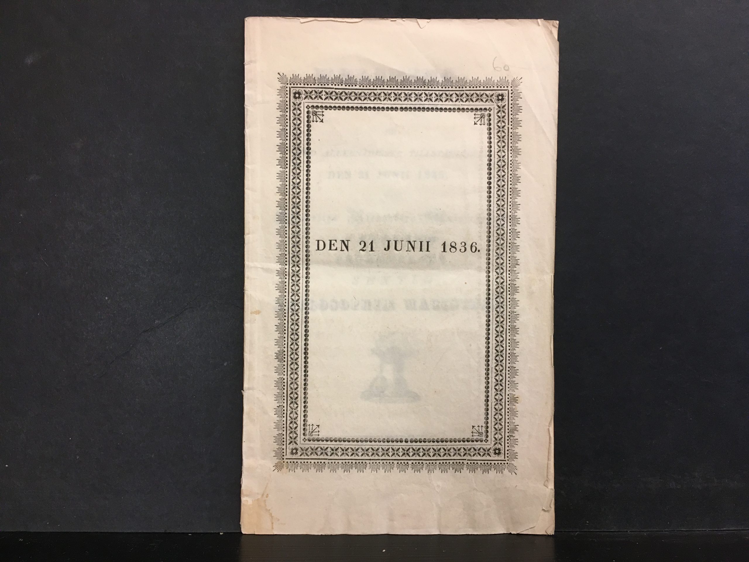 Helsning tillegnad de med allernådigste tillstädjelse den 21 juni 1836 vid Kejserliga Alexander-Universitetet i Finland promoverade sextio philosophiae magistrar