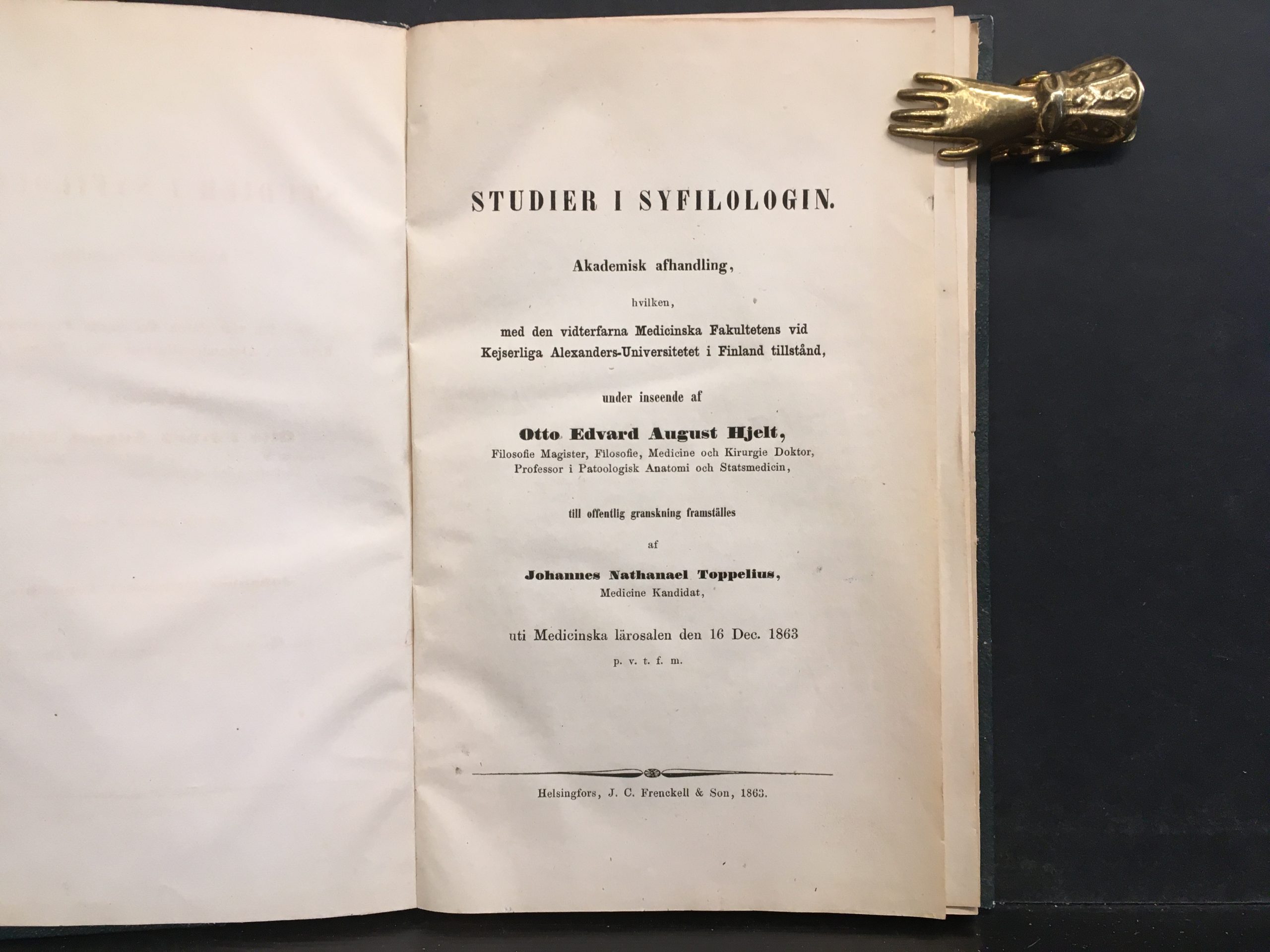 Toppelius, Johannes Nathanael: Studier i syfilologin - Image 2