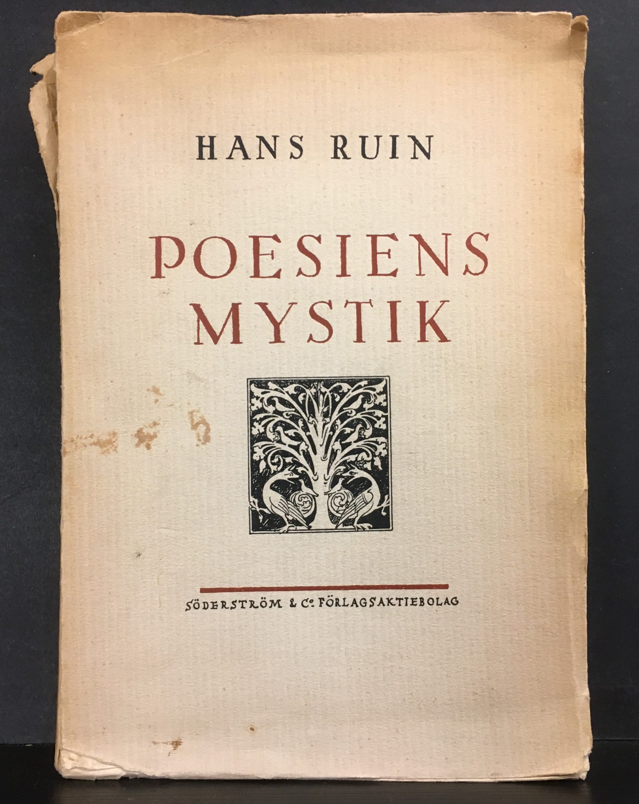 Ruin, Hans: Poesiens mystik (*dedikation)