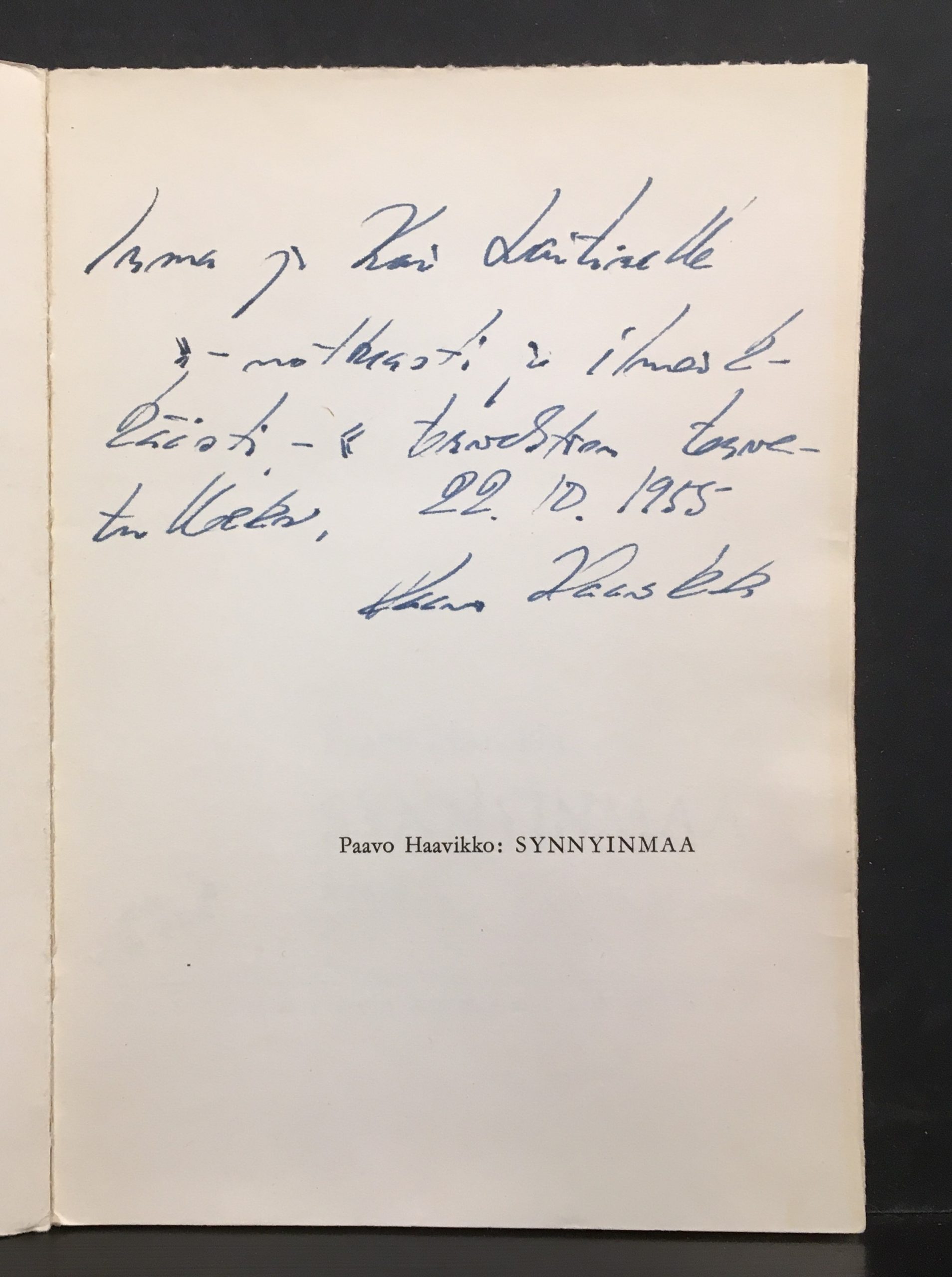 Haavikko, Paavo: Synnyinmaa (*omiste) - Image 2