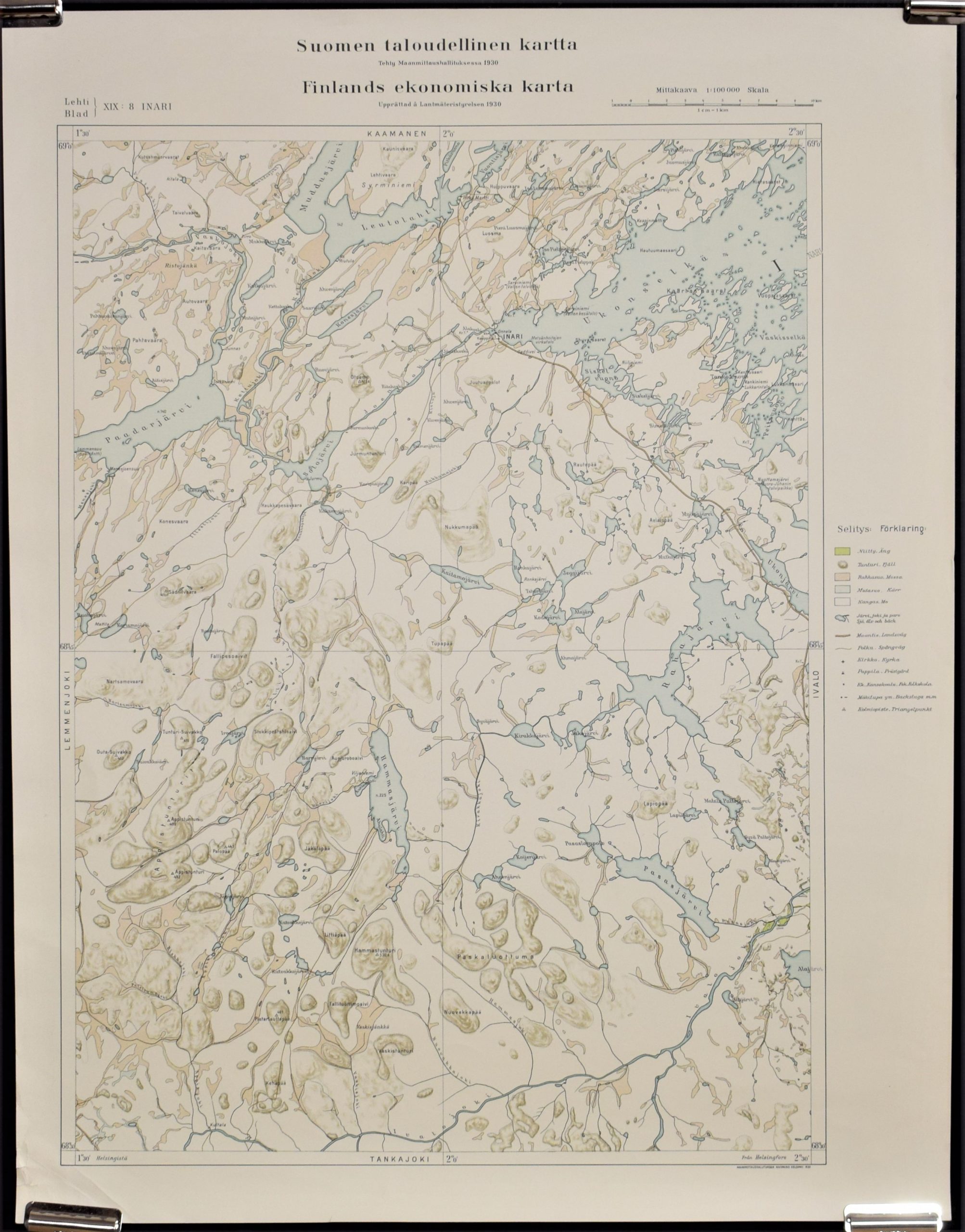 Inari - Suomen taloudellinen kartta (1930)
