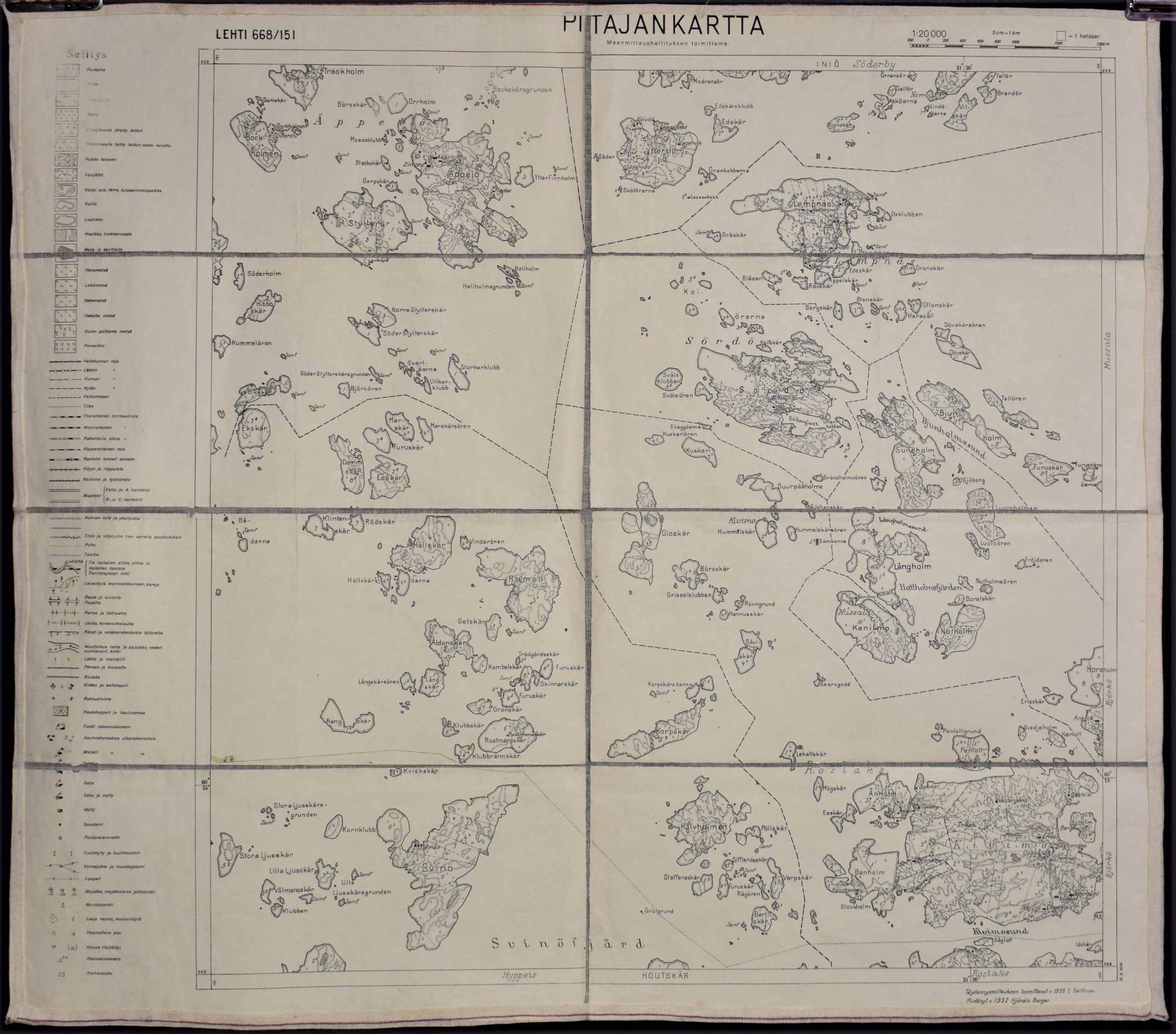 Houtskär - Iniö skärgård (1944) Pitäjänkartta – sockenkarta
