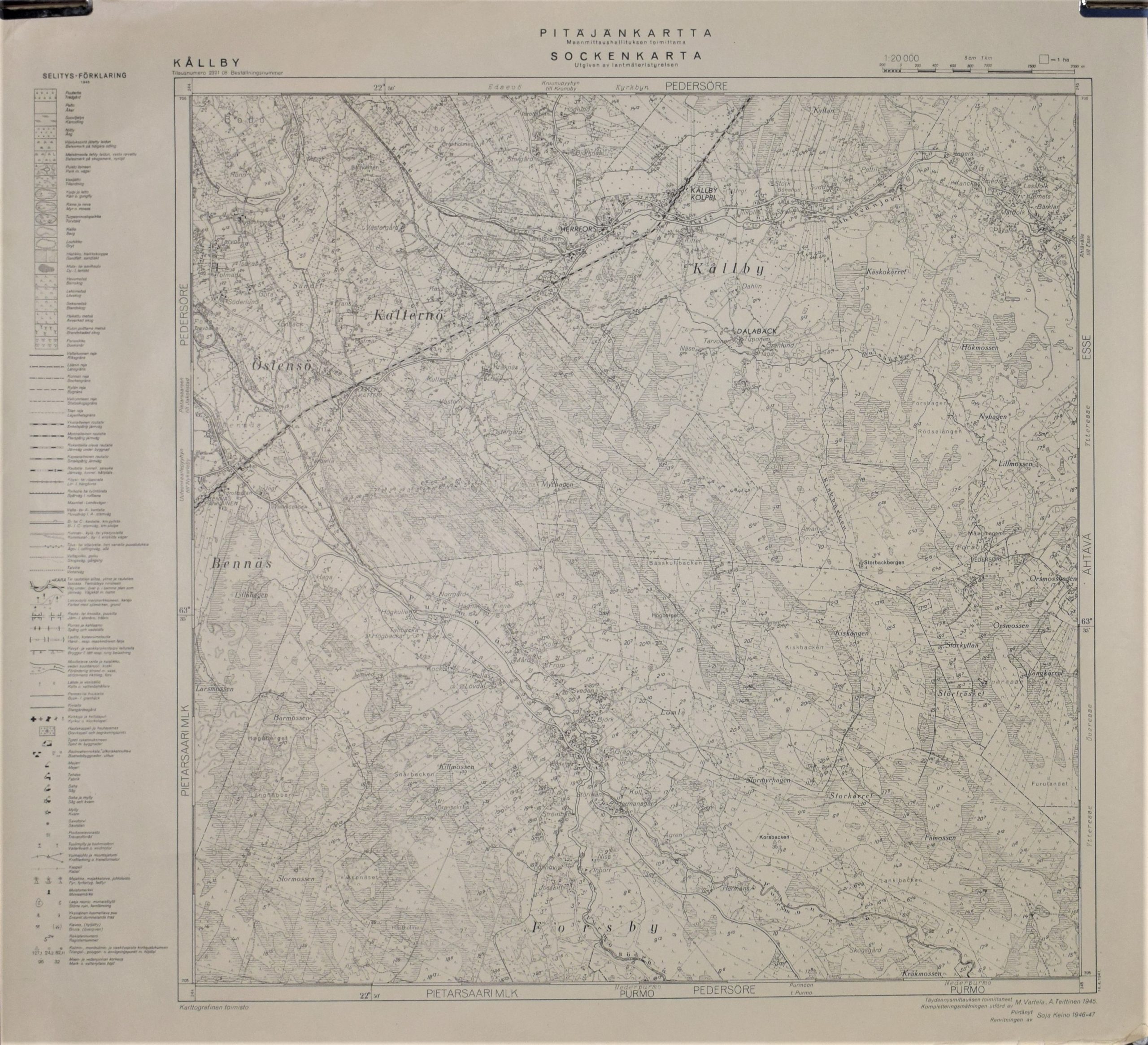 Kållby (1947) Pitäjänkartta – sockenkarta