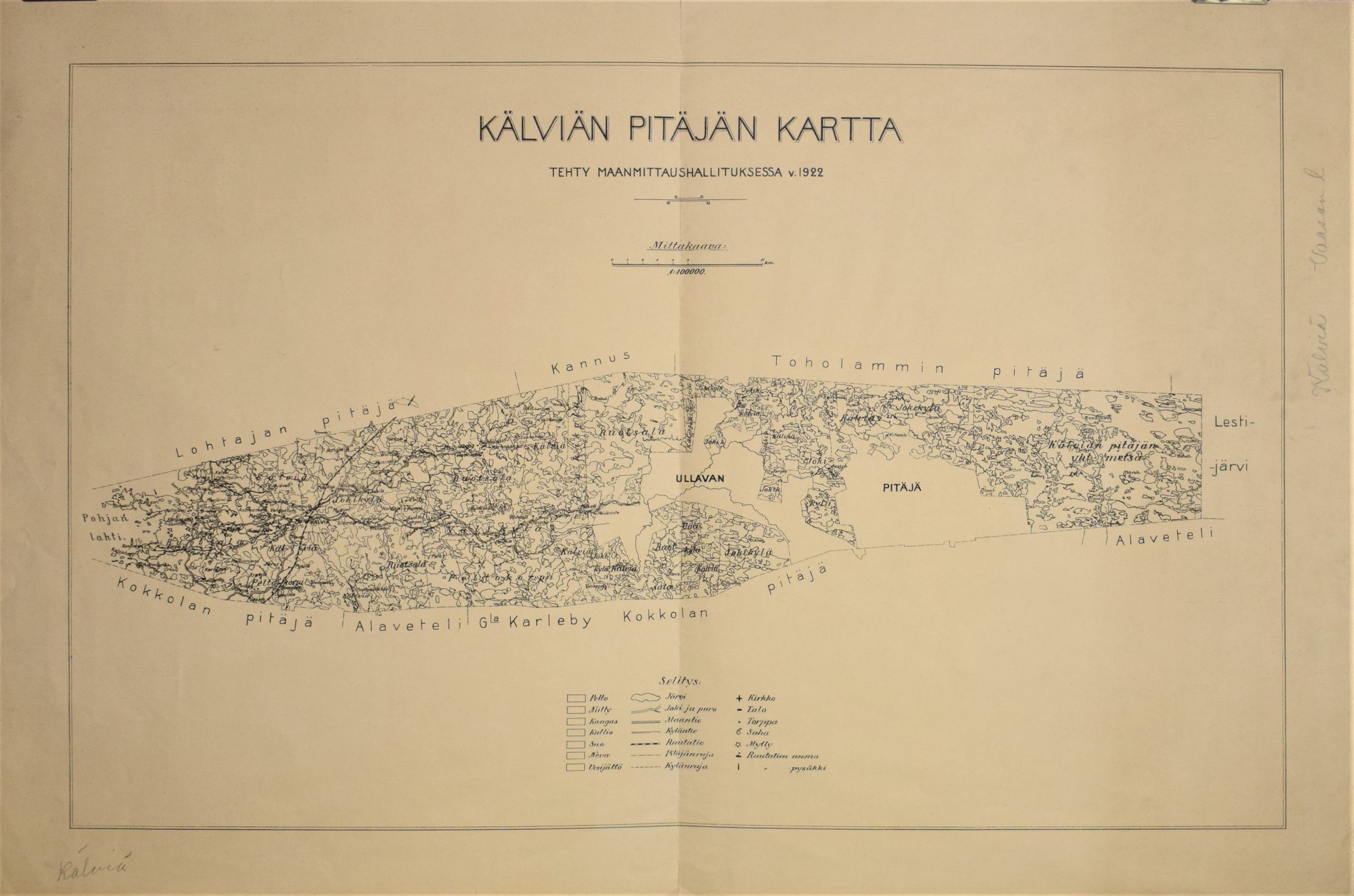 Kälviän pitäjän kartta (1922)