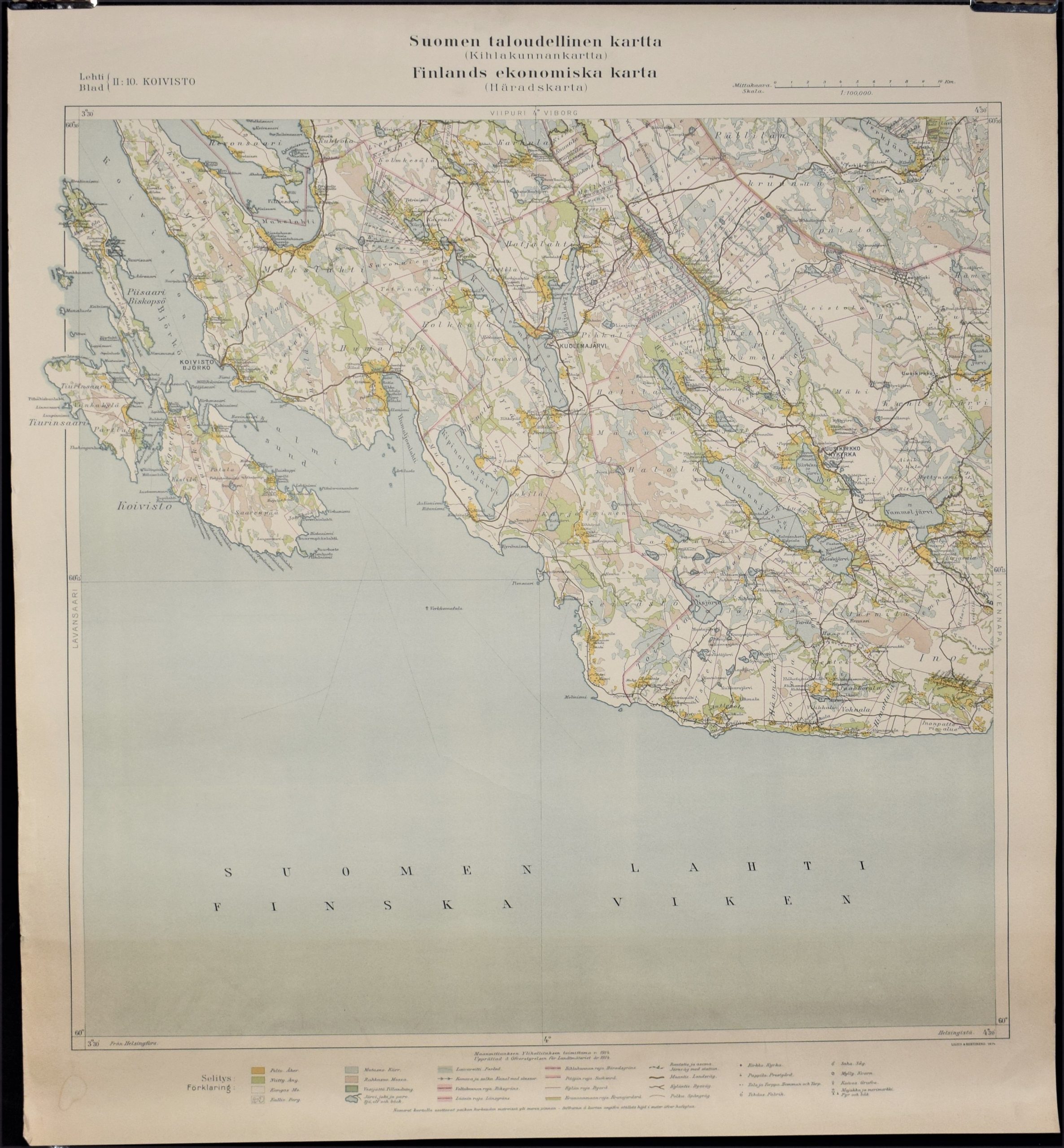 Koivisto - Suomen taloudellinen kartta (1914)