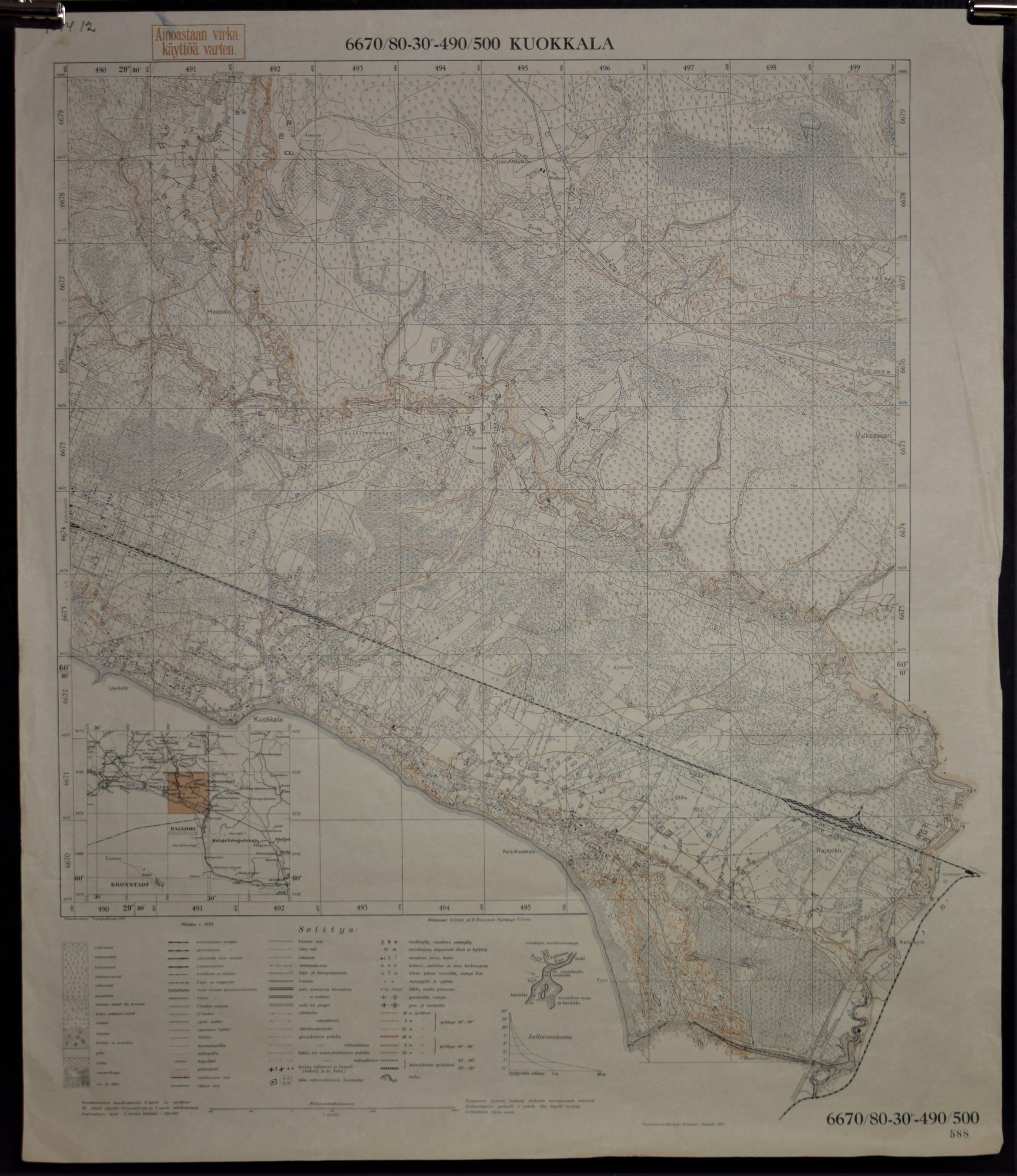 Kuokkala - topografinen kartta (1935)