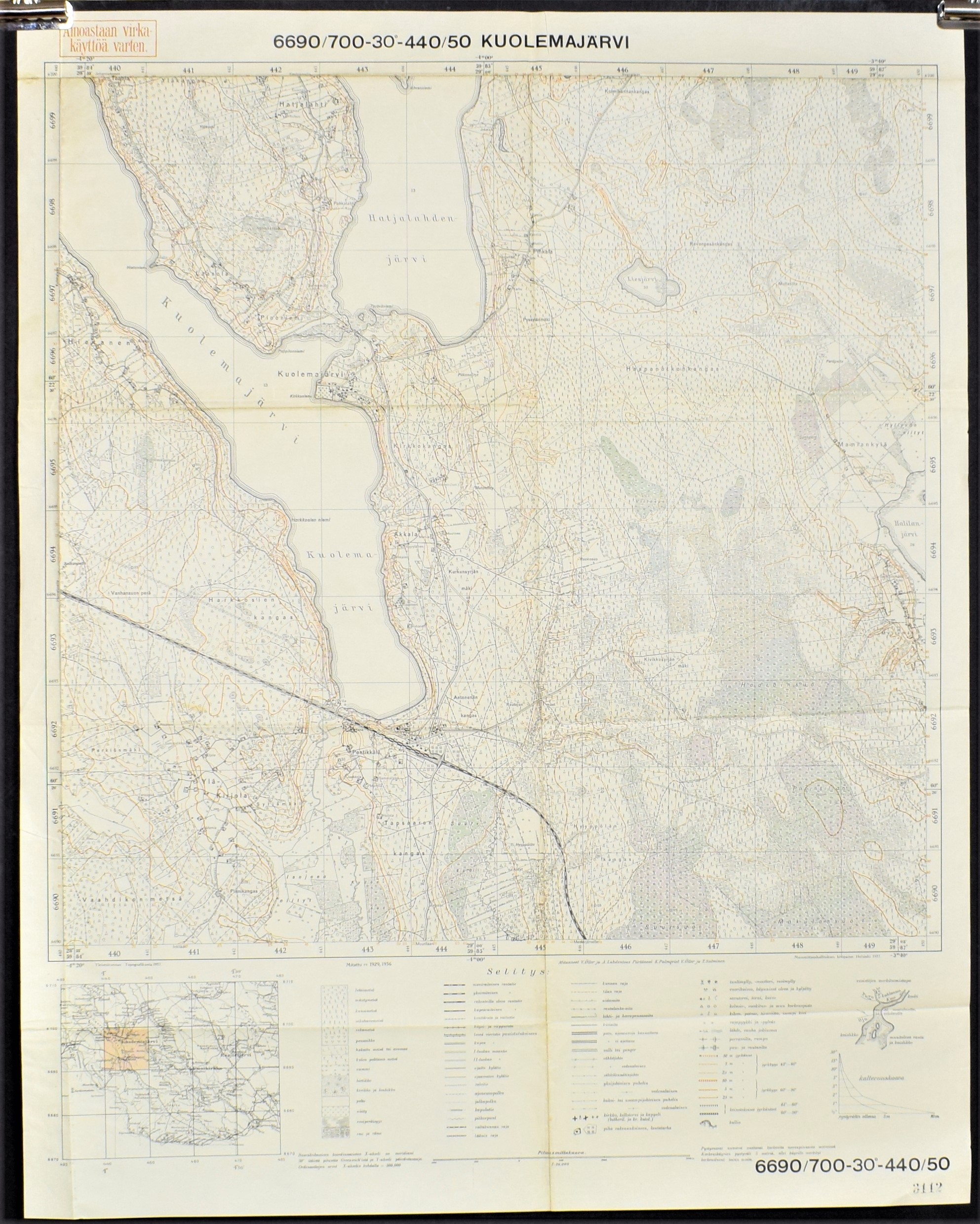 Kuolemajärvi – topografinen kartta (1937)
