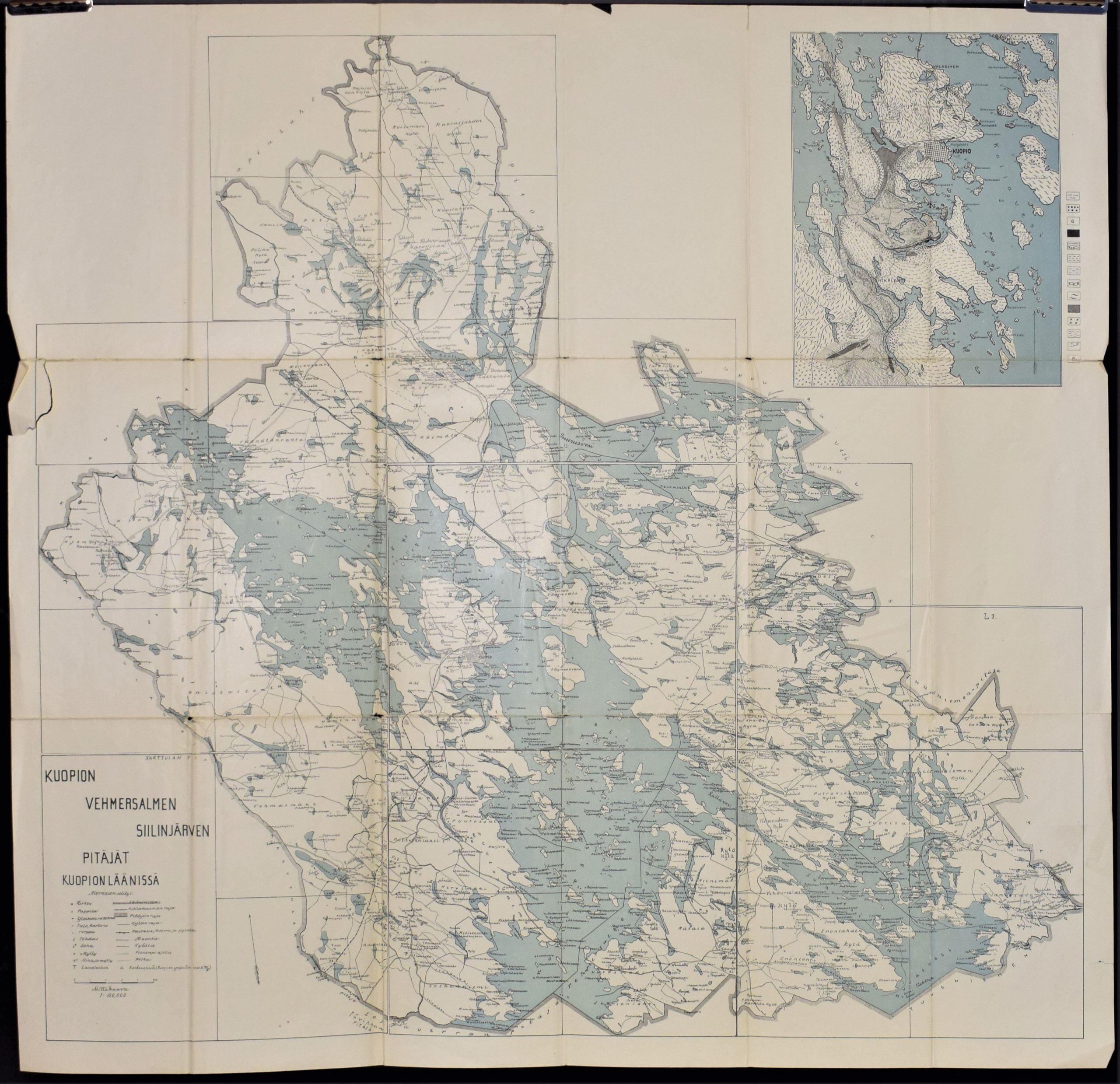 Kuopion, Vehmersalmen, Siilinjärven pitäjät Kuopion läänissä (1910)