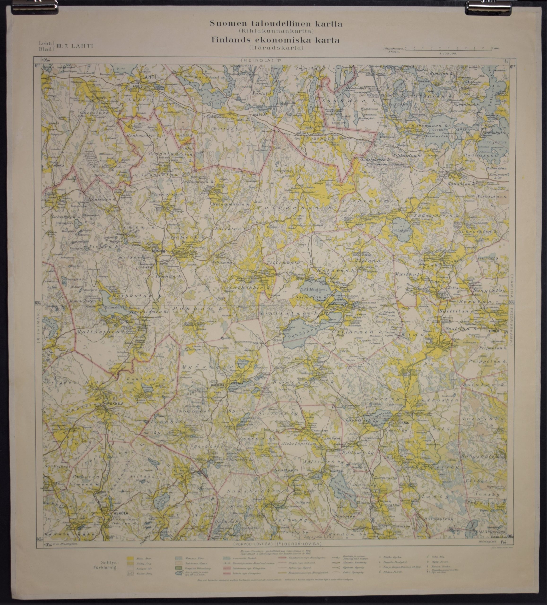 Lahti – Suomen taloudellinen kartta (kihlakunnankartta) 1912