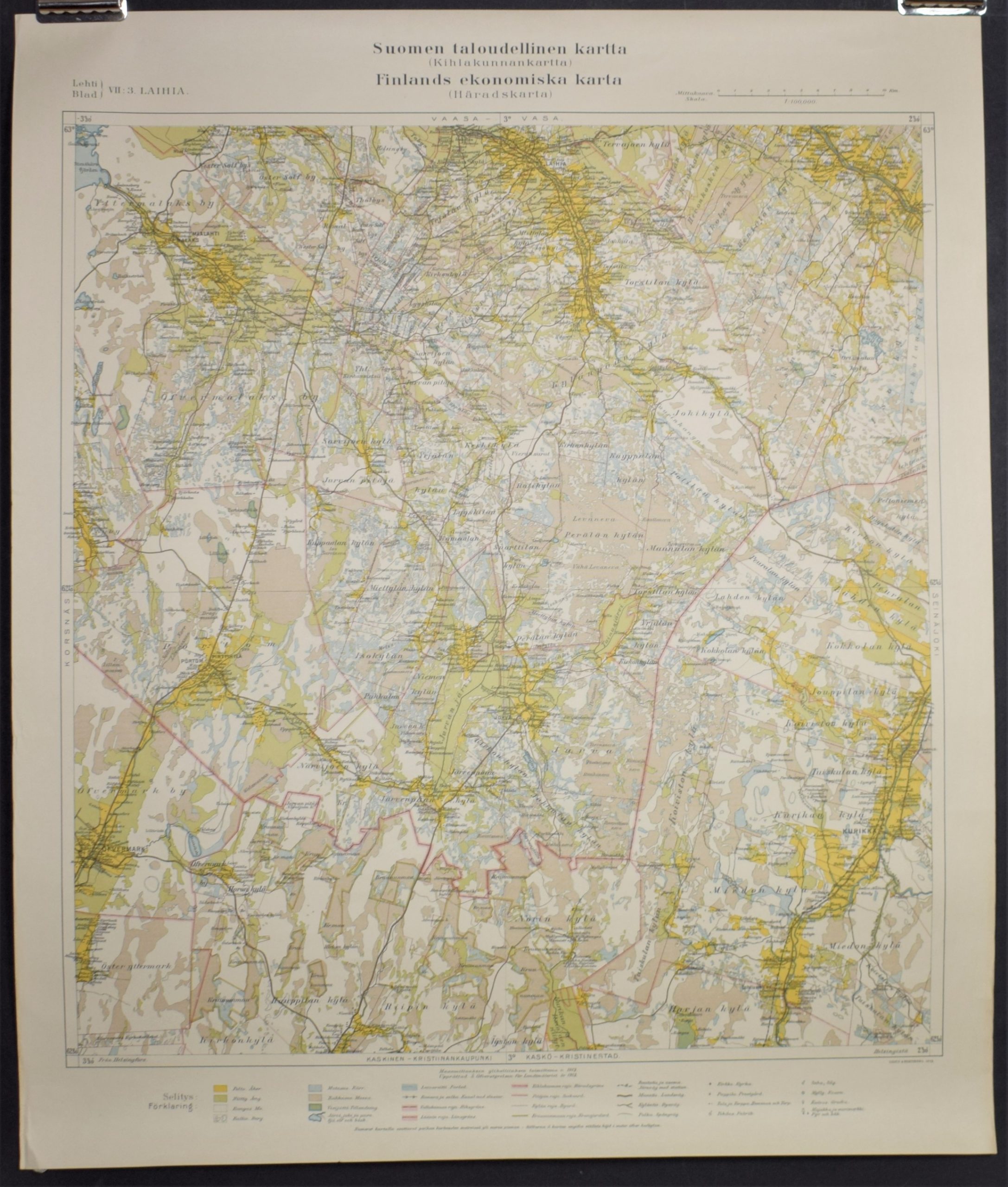 Laihia – Suomen taloudellinen kartta (kihlakunnankartta) 1913