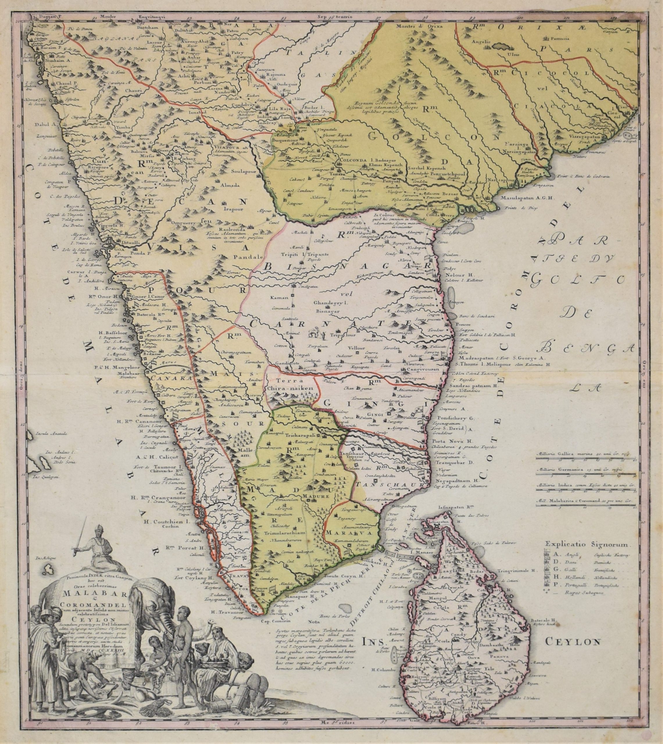 Homann Heirs: Peninsula Indiae citra Gangem, hoc est Orae Celeberrimae Malabar & Coromandel