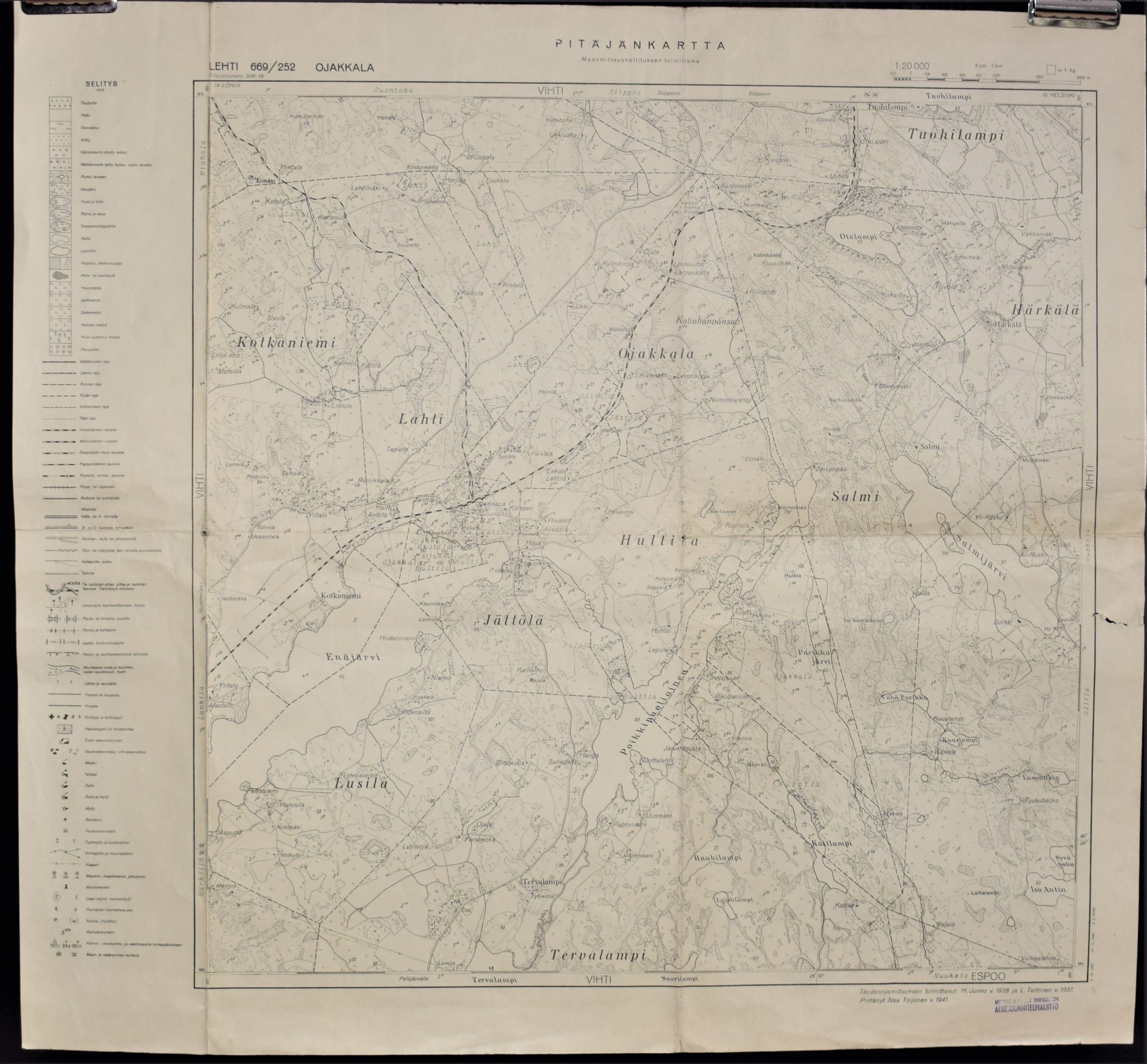 Ojakkala (1949) Pitäjänkartta – sockenkarta