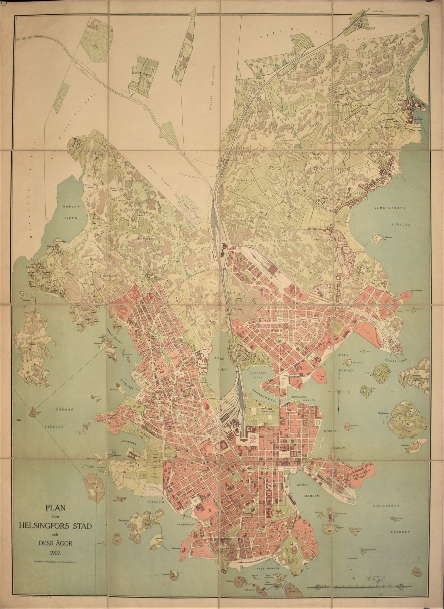 Plan öfver Helsinfors stad och dess Ägor 1907