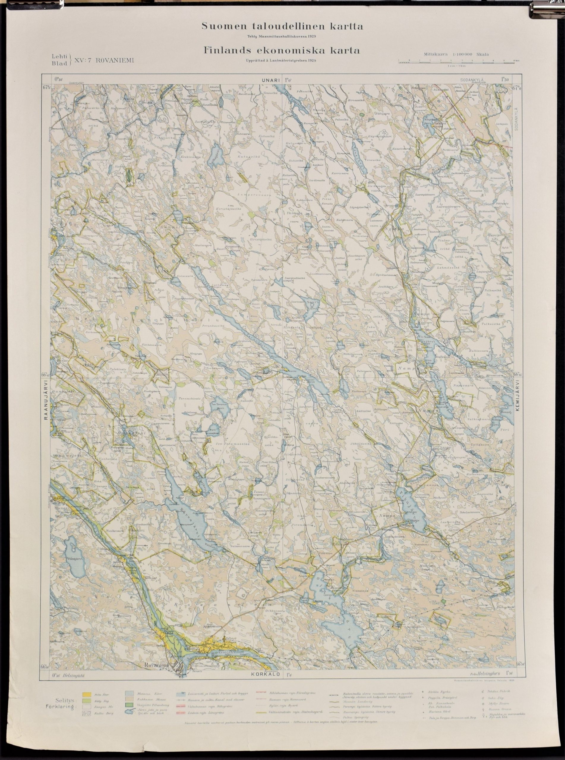 Rovaniemi - Suomen taloudellinen kartta (1929)