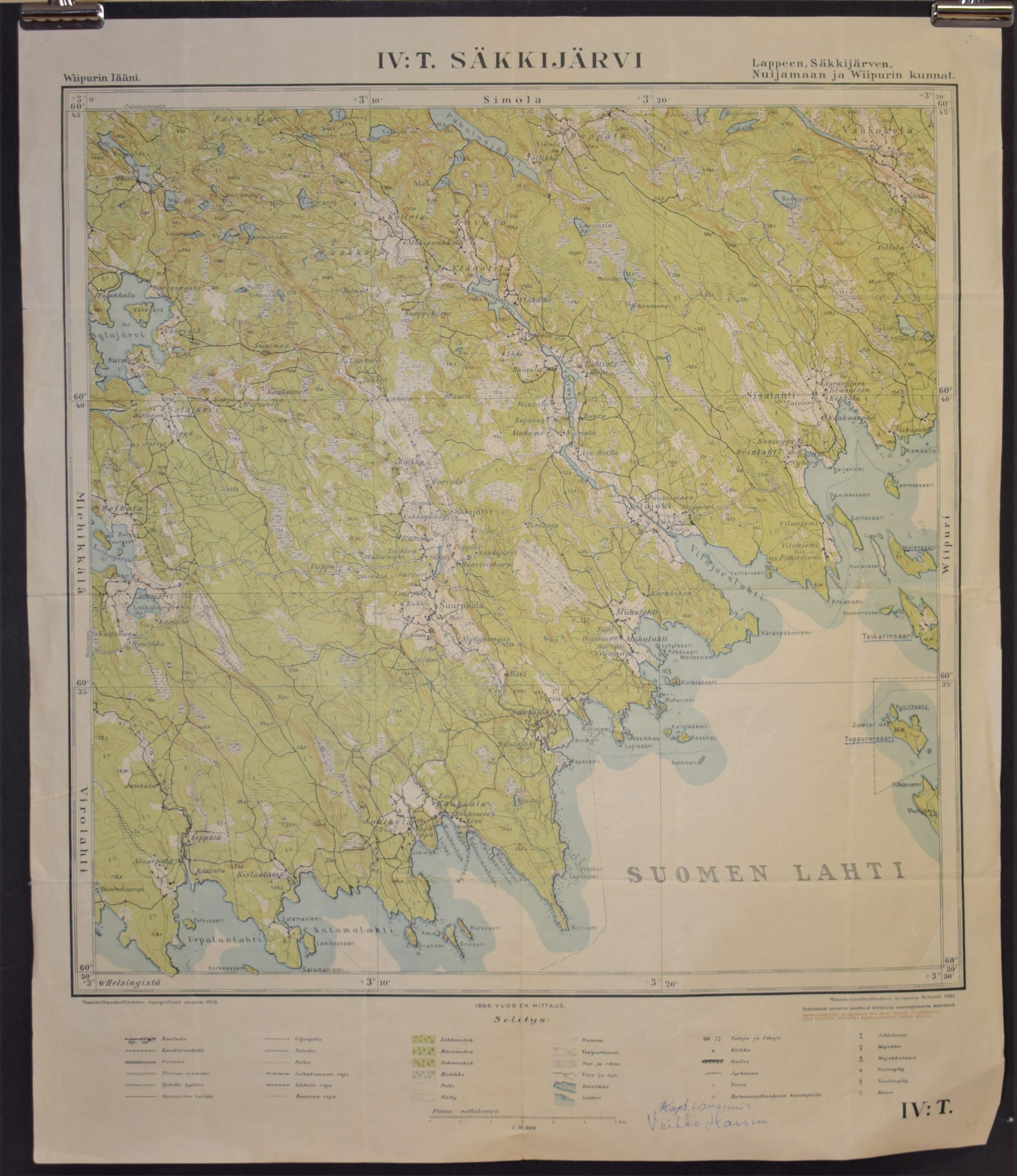 Säkkijärvi 1935 topografinen kartta