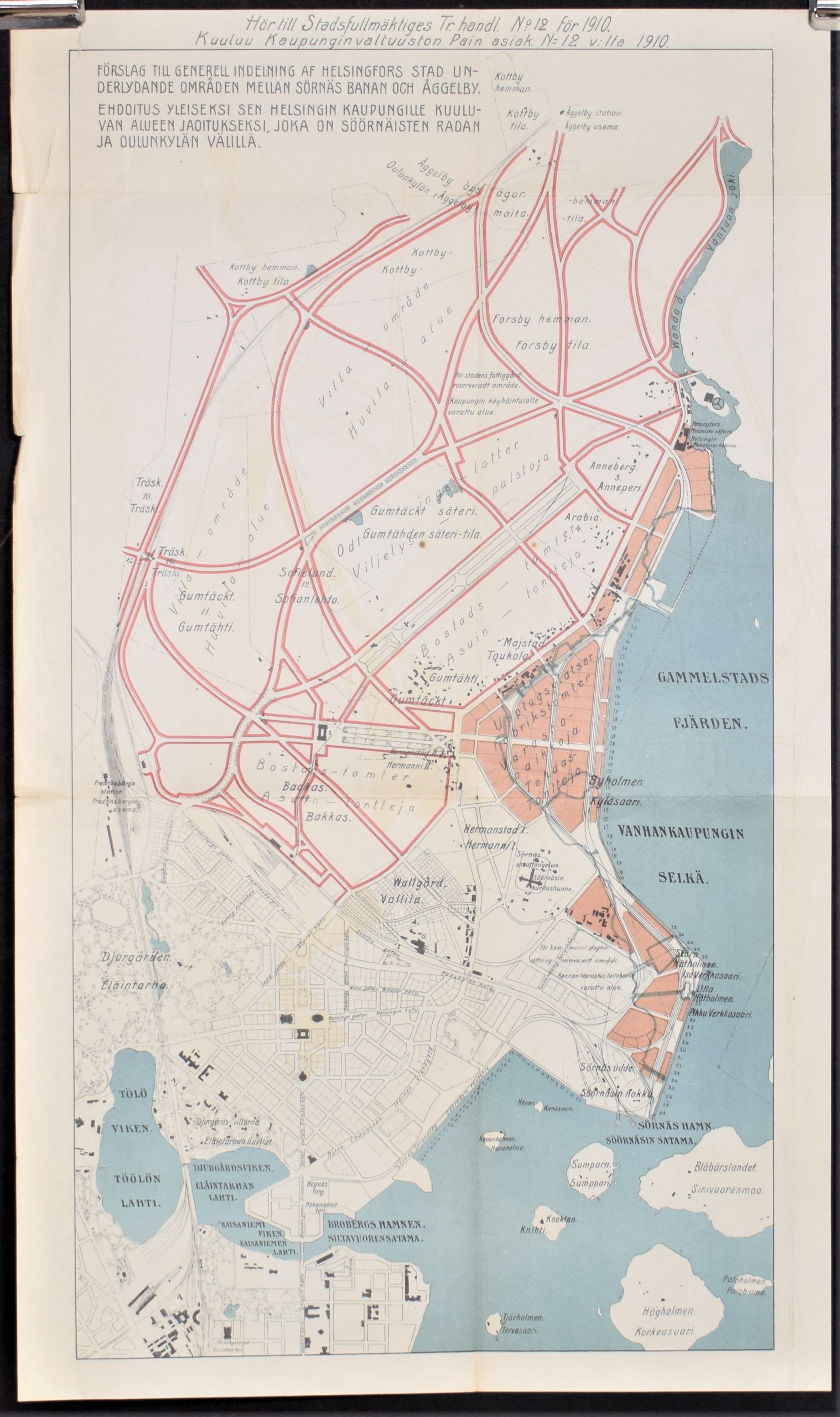 Alue Sörnäisten radan ja Oulunkylän välillä 1910