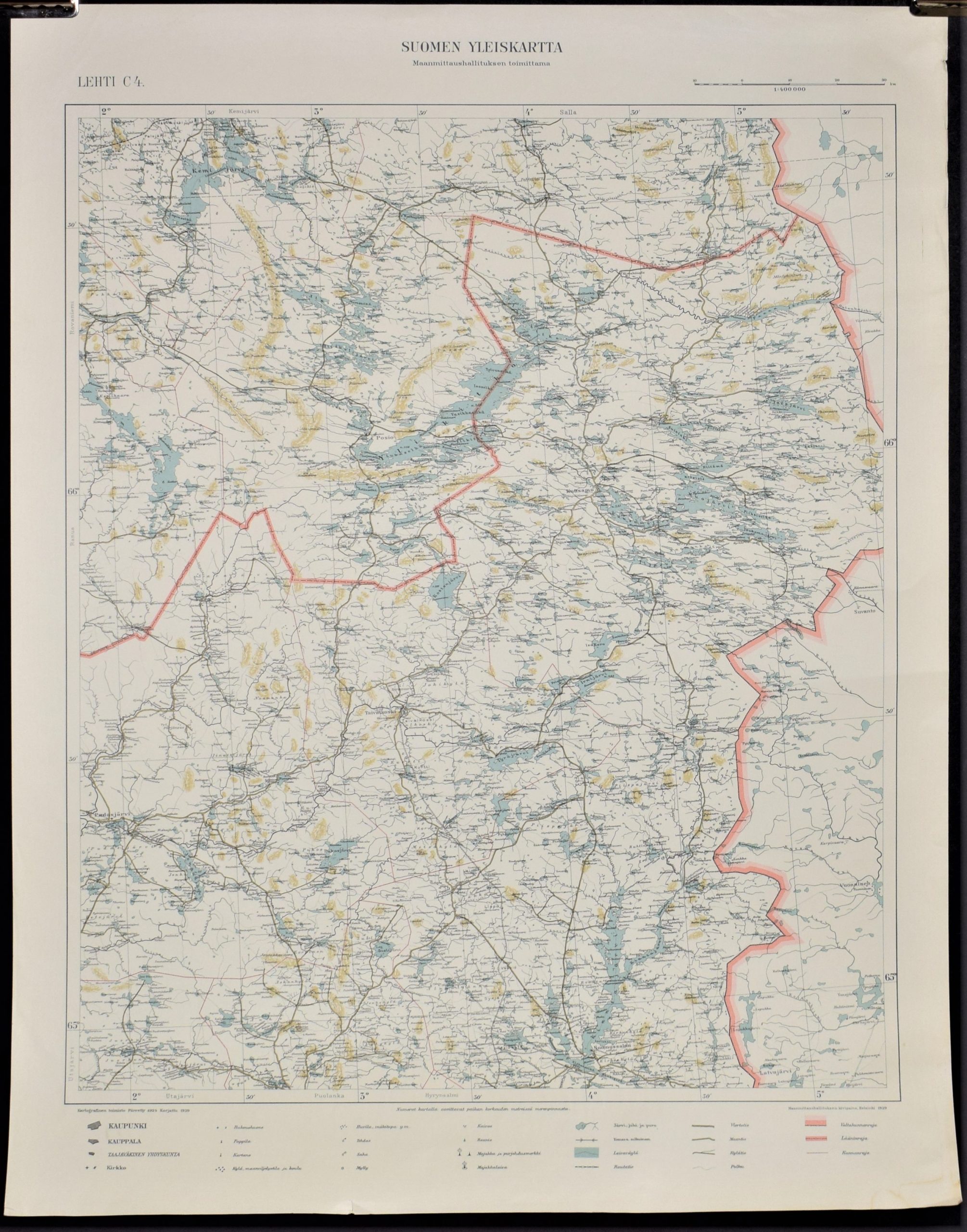 Suomen yleiskartta. Lehti B4. (Salla) (1940)