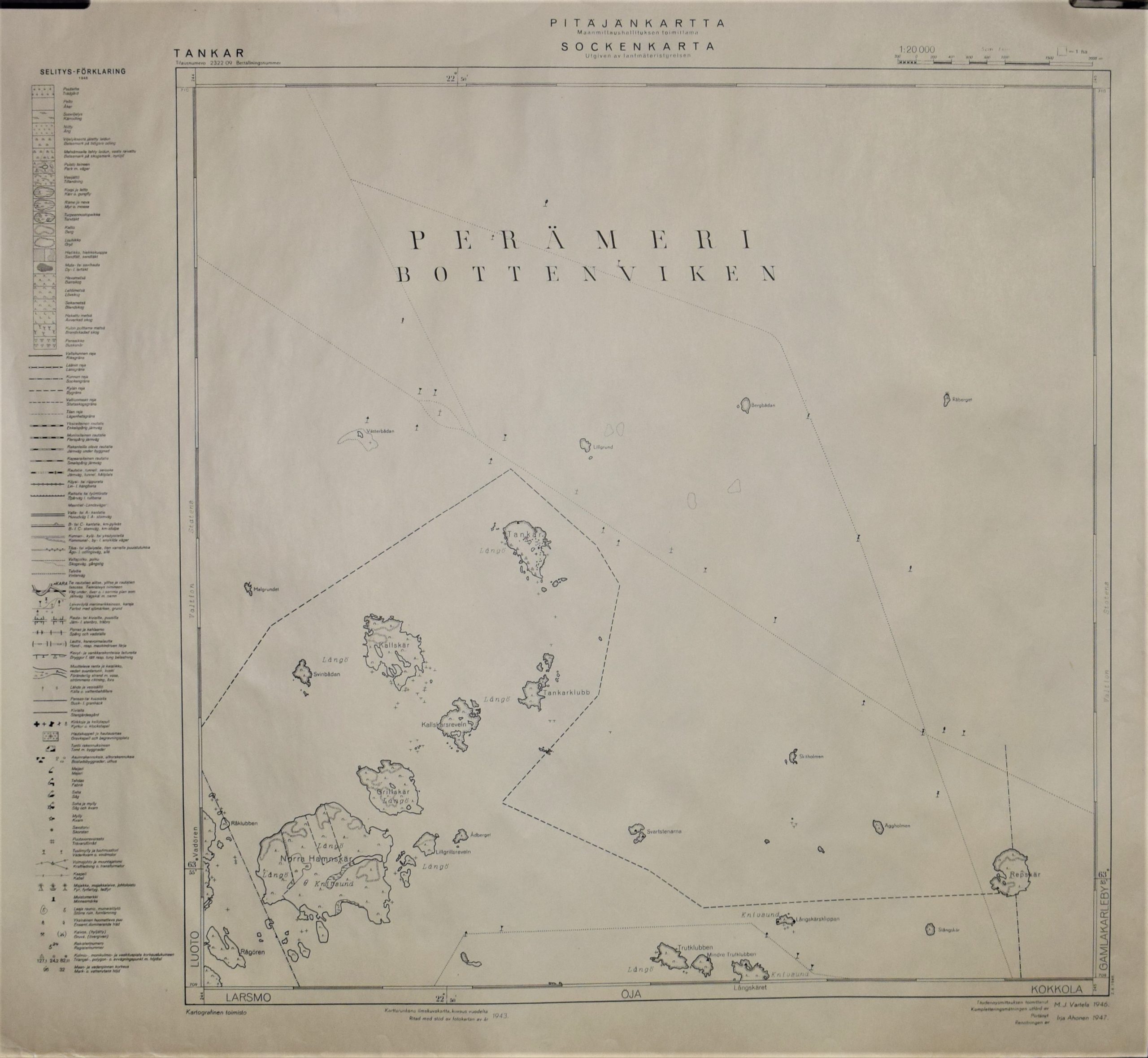Tankar (1948) Pitäjänkartta – sockenkarta