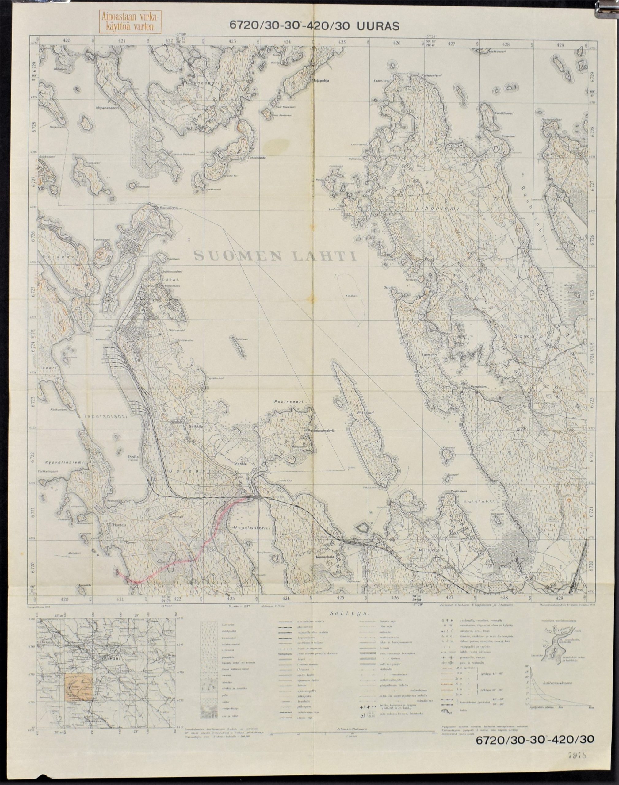 Uuras – topografinen kartta 1938