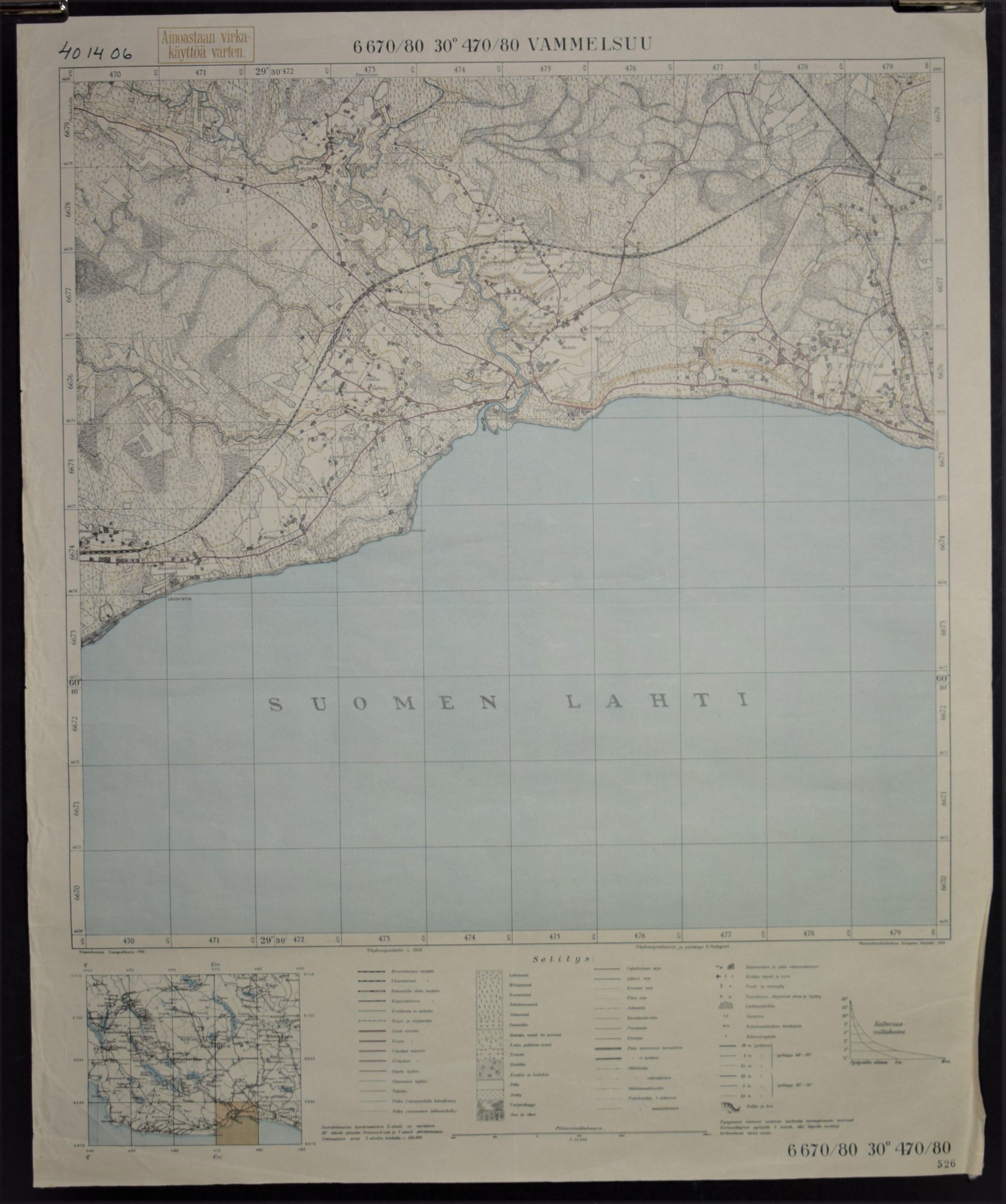 Vammelsuu - topografinen kartta (1934)