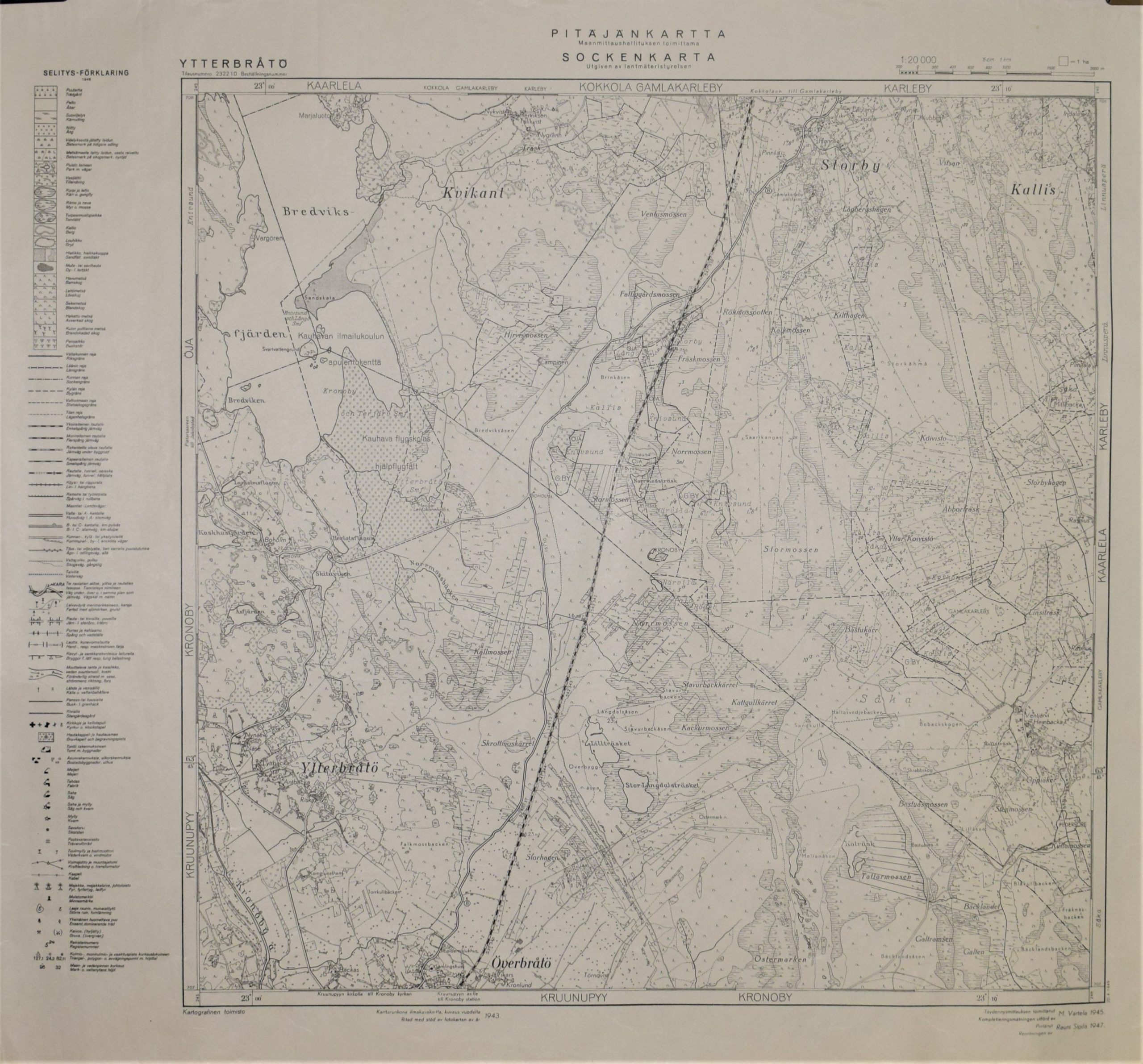 Ytterbråtö (1949) Pitäjänkartta – sockenkarta