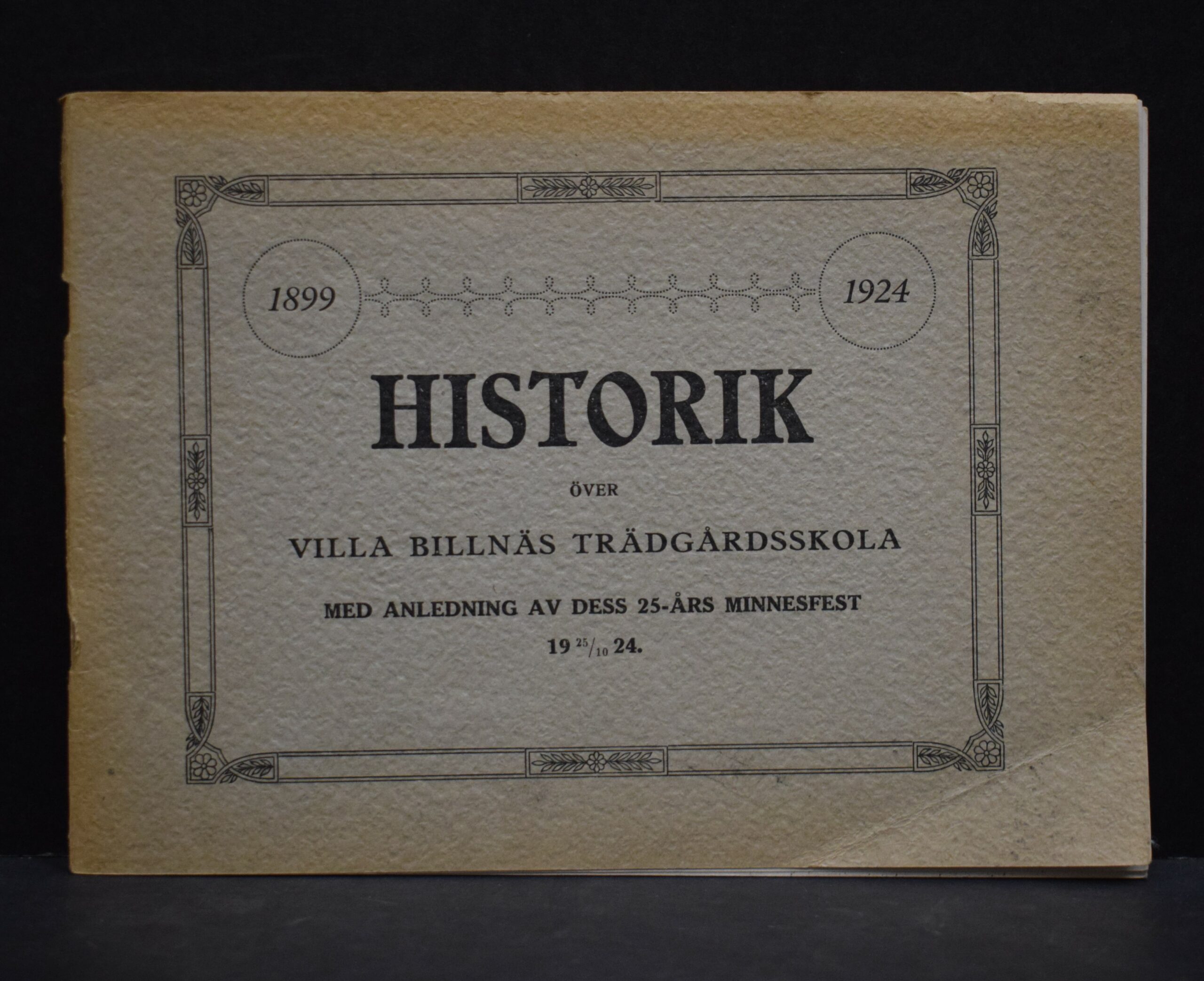 Historik över Villa Billnäs trädgårdsskola