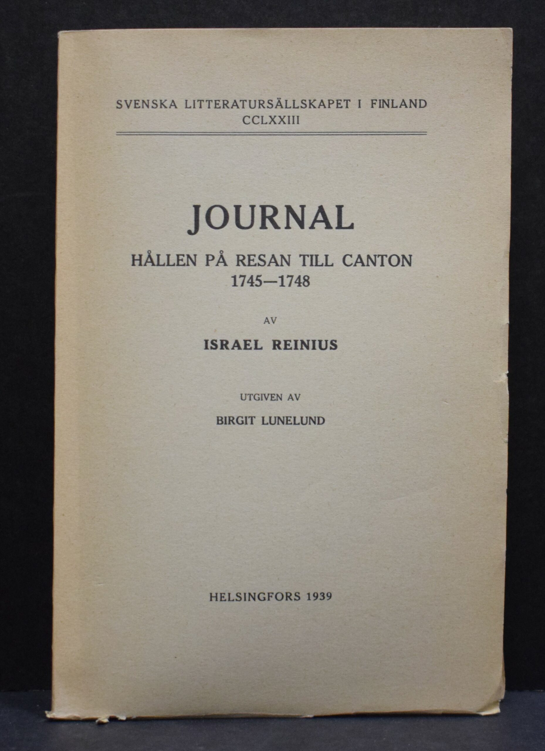 Journal hållen på resan till Canton i China