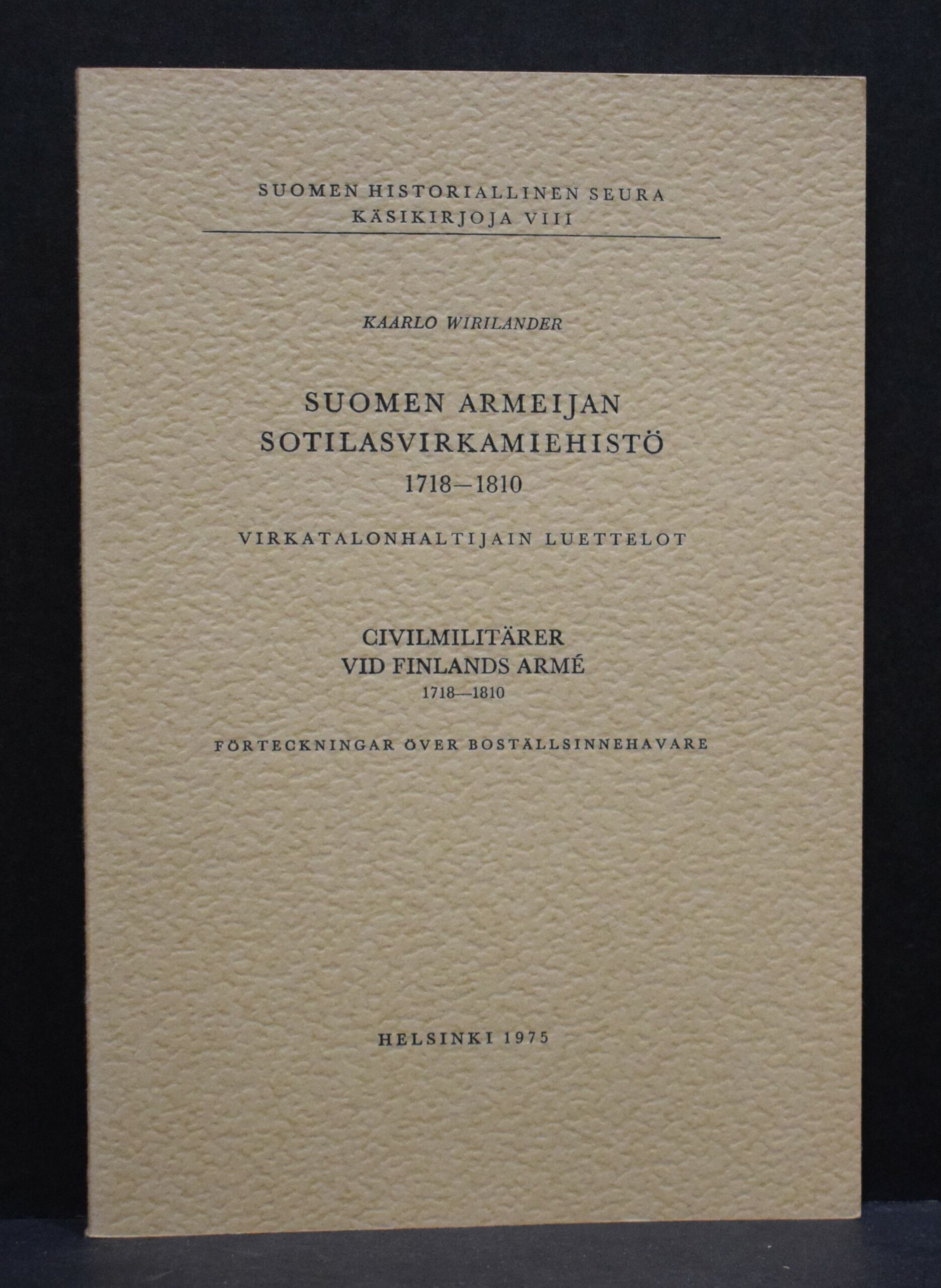 Suomen armeijan sotilasvirkamiehistö 1718-1810