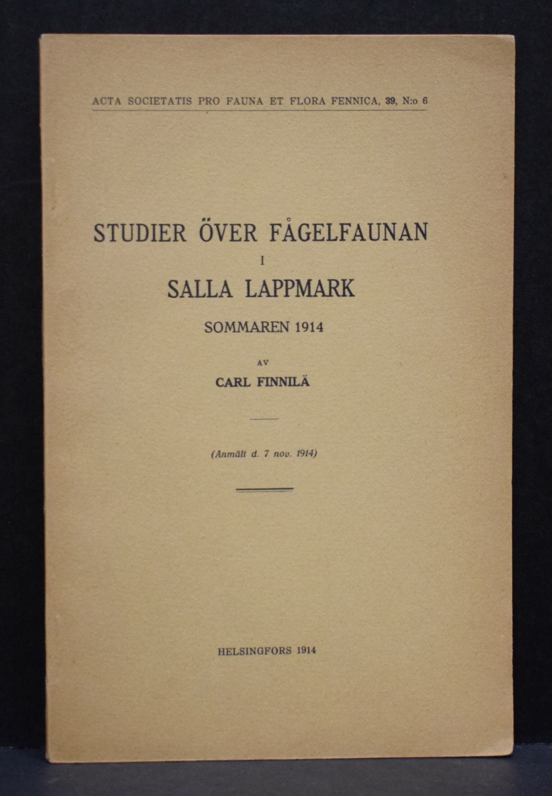 Studier över fågelfaunan i Salla lappmark