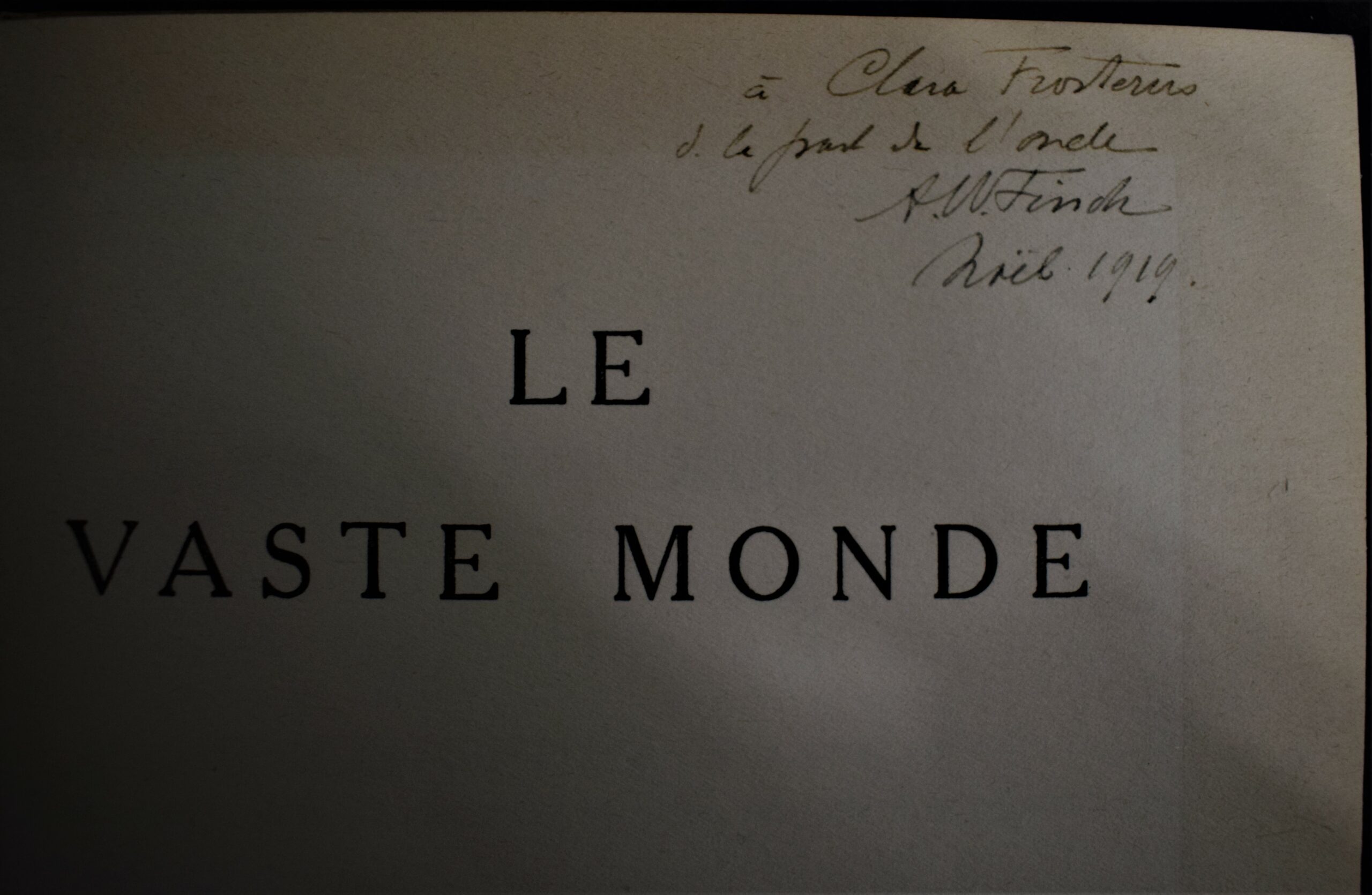 A. W. Finch dedication