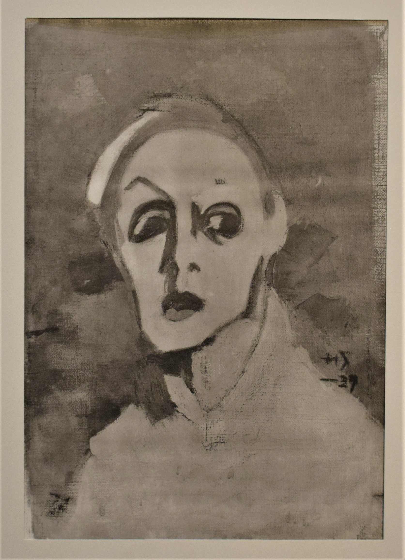 Helene Schjerfbeck: Självporträtt med svart mun - Portrait de l'artiste à la bouche noir (1945)