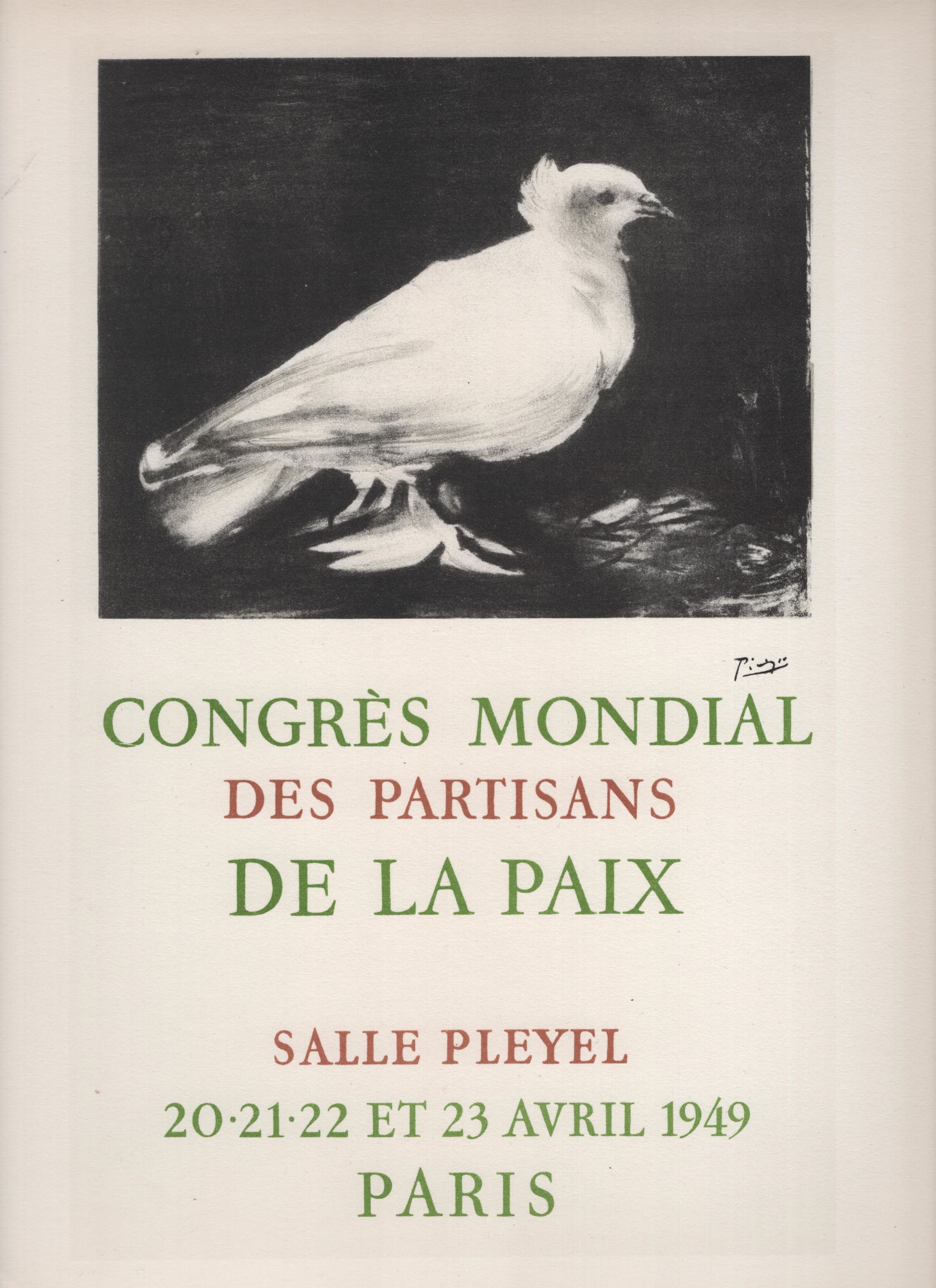 Pablo Picasso Congrès Mondial des Partisans de la Paix (1958)